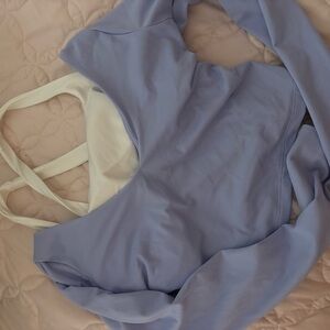 Hollister Sky Blue and White Sports Top